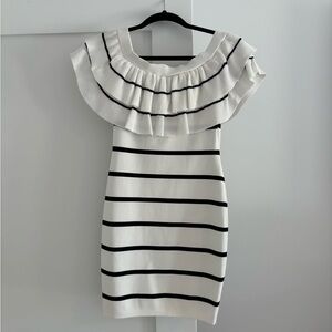 SUPERDOWN *NEW* Black & White Striped Dress Size M